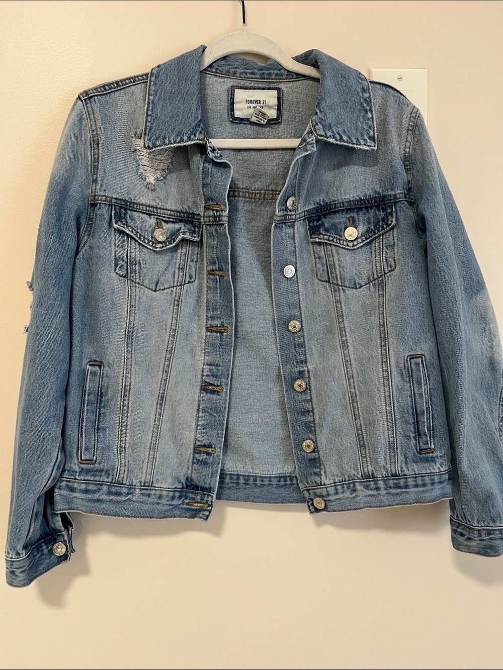Forever 21 Light Wash Denim Jacket - Women's Jean Coat